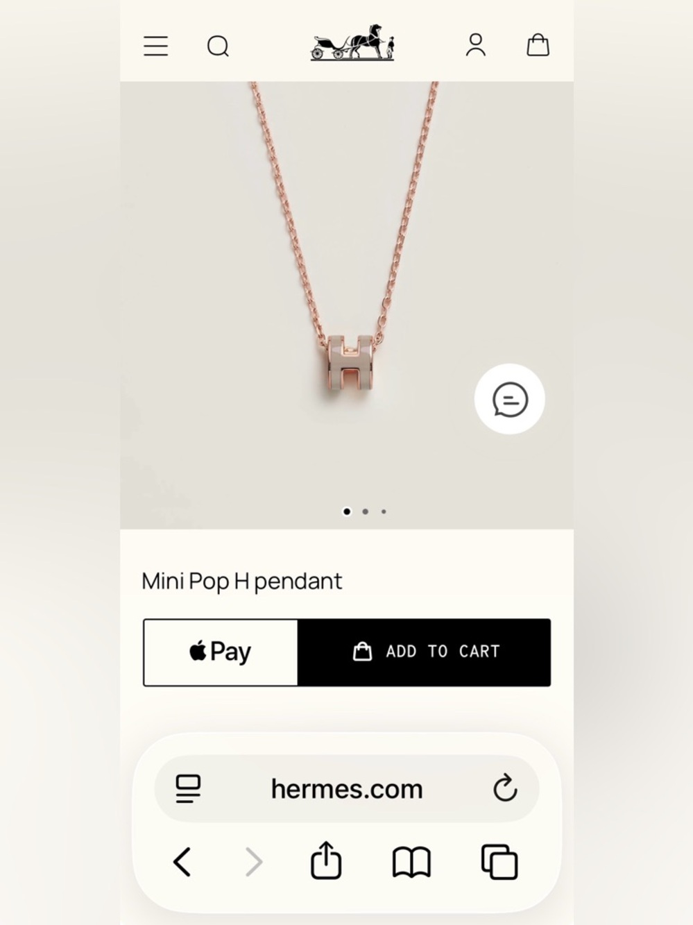 Hermès Rose Gold Mini Pop H pendant Necklace, Marron Glacé - Picture 6 of 6